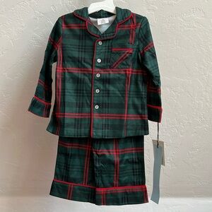 New Unisex Girl o Boy 18M Hearth & Hand Red & Green Plaid Holiday Pajama 2PC Set
